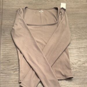 Hollister Women's Beige Long Sleeve Bodysuit